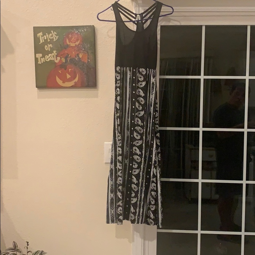 Black printed maxi dress